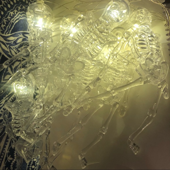 Pier 1 Halloween Skeleton Glimmer Strings Lights 10’ 7 in 1 Function Glam - Picture 14 of 15